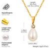 Exquisite Zircon Imitation Pearl Pendant Necklace for Women,Gold Color Stainless Steel Water Drop Necklaces,Fashion Jewelry Gift