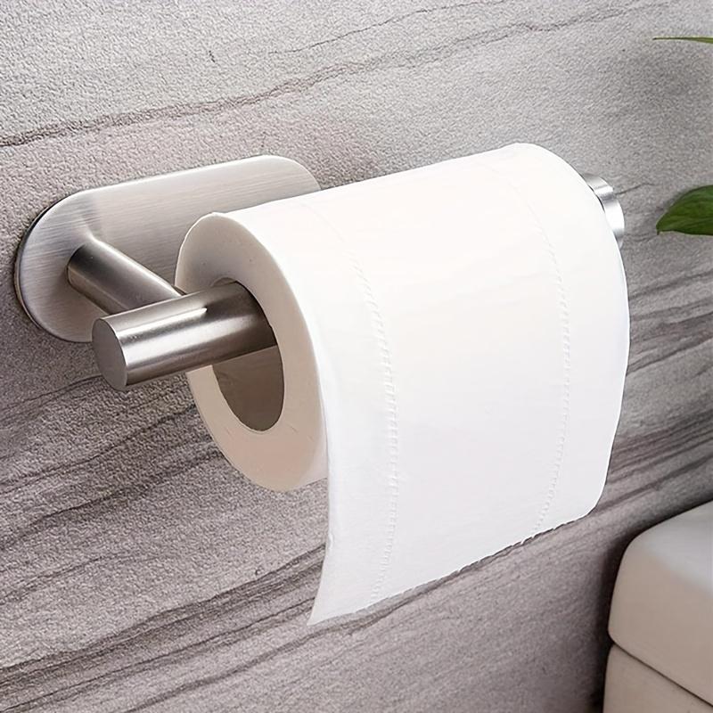 1pc Stainless Steel Paper Towel Holder Self-Adhesive Wall Mount for Kitchen & Bathroom Toilet Paper Roll Holder, Towel Holder for Bathroom