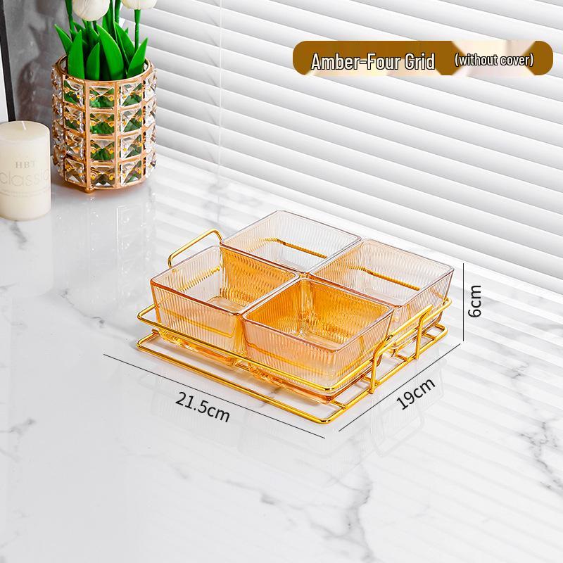 Luxury Multifunctional Fruit and Snack Compartment Plate for Home, Bar, and KTV