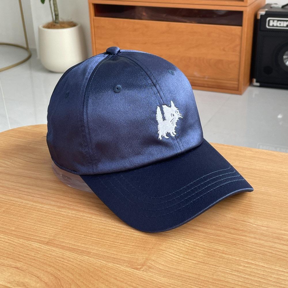 Fashion Hat Star Mercerized Fabric Atmosphere Embroidery Baseball Cap Children's Four Seasons Curved Eaves Show Face Small Trend and Cap Men