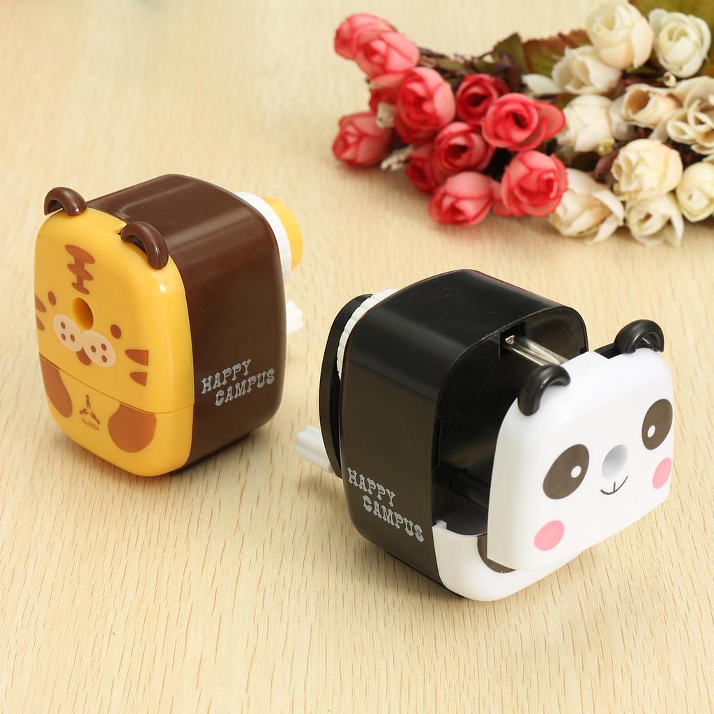 Tiger Panda Animal Pencil Sharpener Hand Crank Animal Shaped School Home #
