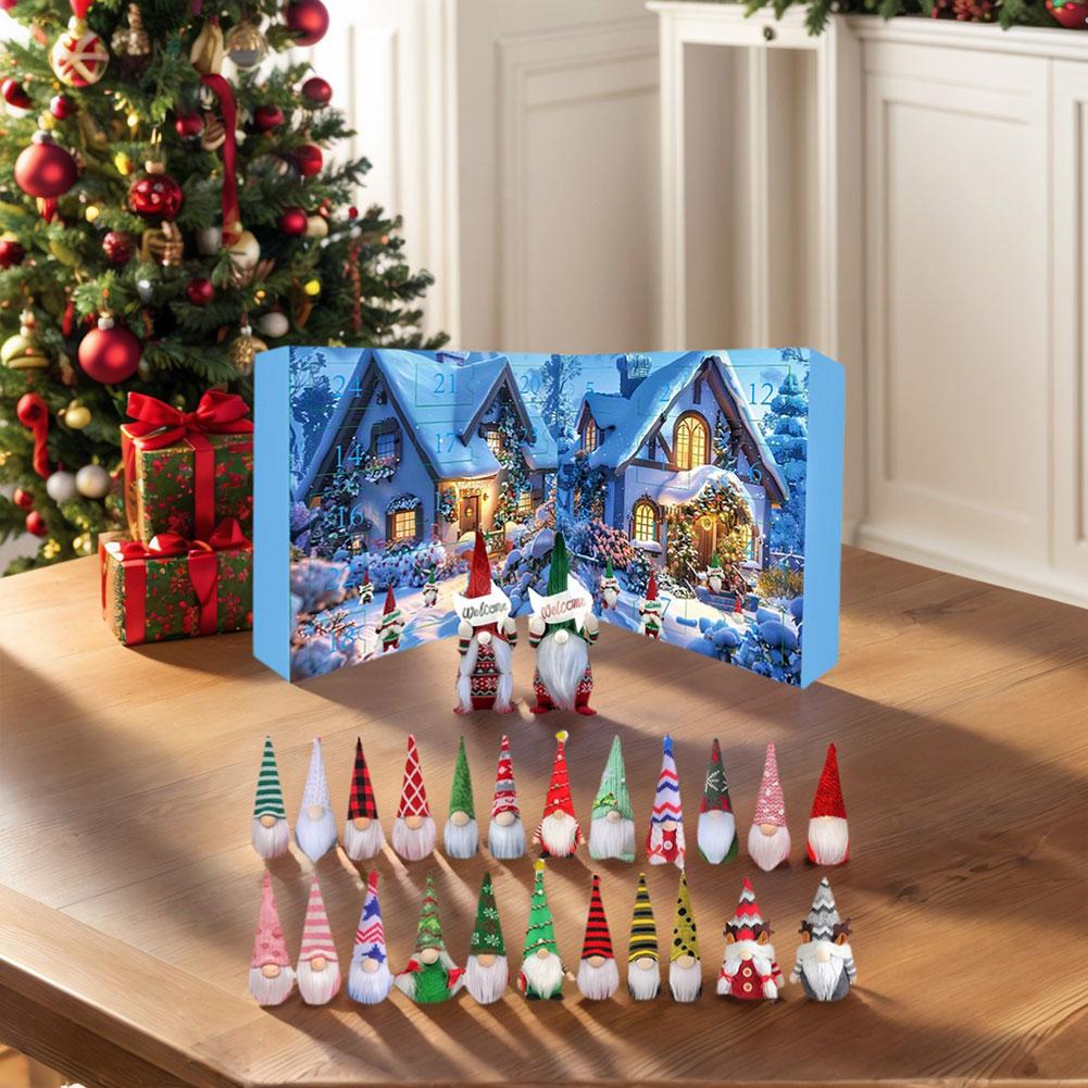2025 Christmas Gnome Advent Calendar Gift 24 Days Countdown To Christmas with Gnome-themed Pendants and Ornaments for Boys Girls