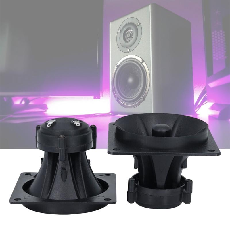 1pair 3Inch Square Horn Tweeter Piezoelectric Ceramic Speakers 4-8Ohm 75-150W Buzzers Treble Durability ABS Construction