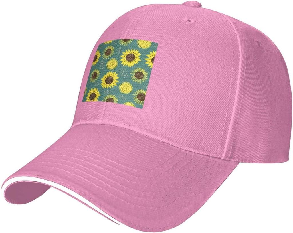 Sunflower Seamless Pattern Baseball Cap Polyester Casual Sun Protection Adjustable Outdoor Adult Hat