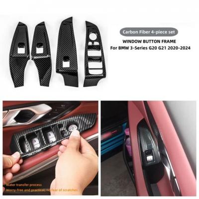 4PCS Carbon Window Switch Panel Trim Covers for -2024 BMW 3 Series G20 G21