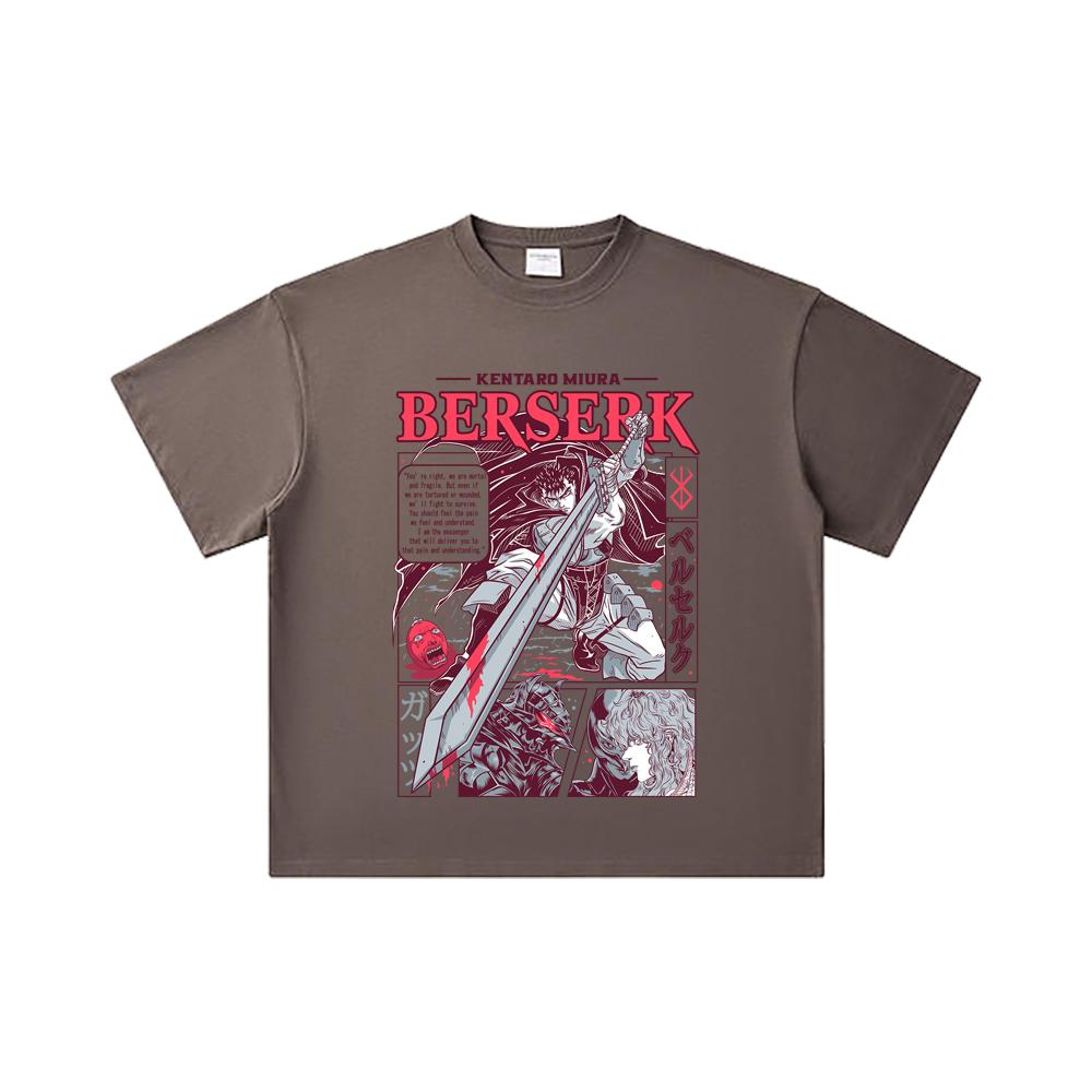 260 GSM Double Yarn 32 Count 100% Cotton Berserk V1 Guts Print Unisex Heavy Cotton T Shirt… More