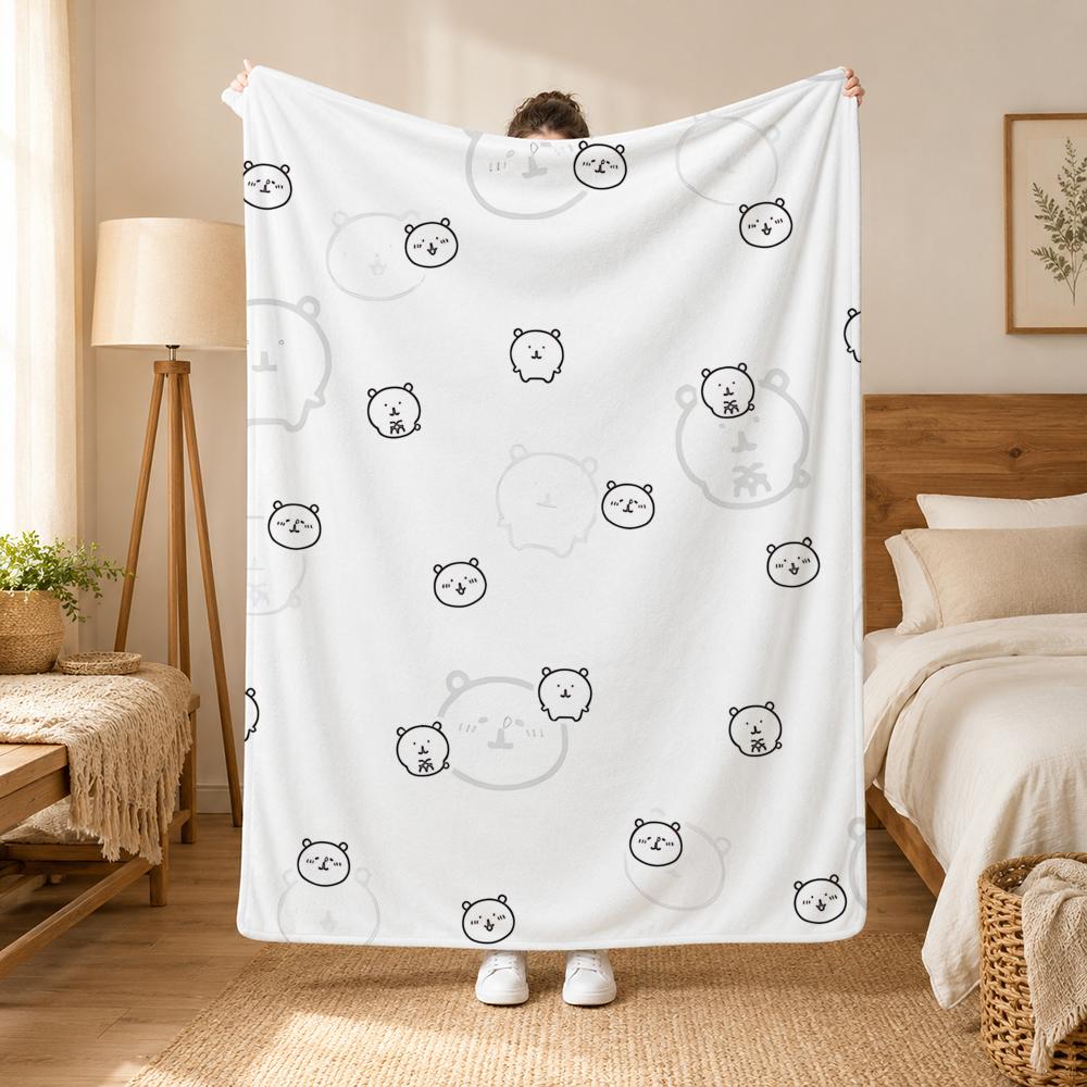 Joke Bear Cartoon Bear Art Throw 240G Flannel Blanket, Suitable For Sofas, Beds, Offices, Exquisite Gift Blankets