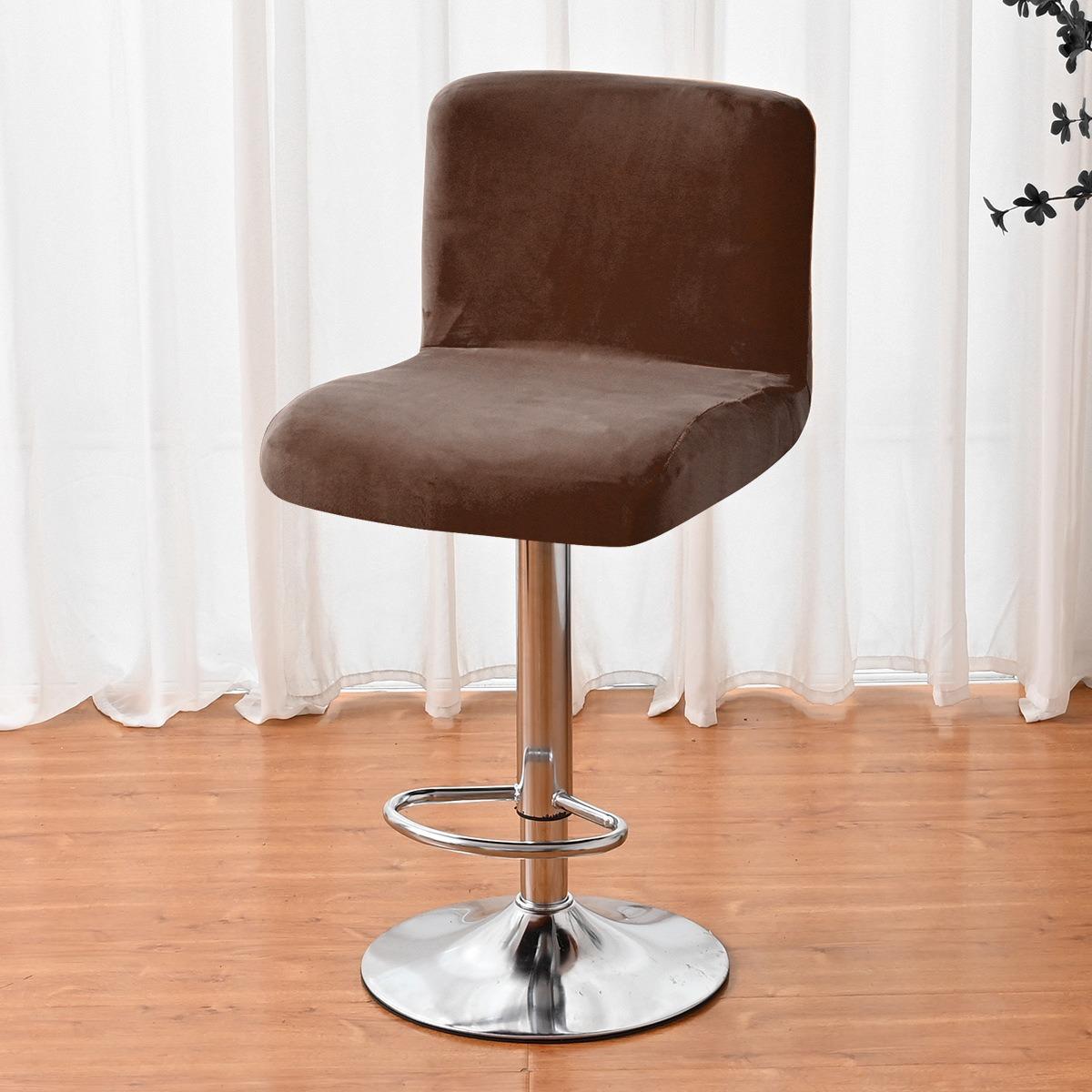

Solid Color Elastic Silver Fox Velvet Low Back Chair Cover All-Inclusive Universal Bar Lift Chair Cover XS code кавовий