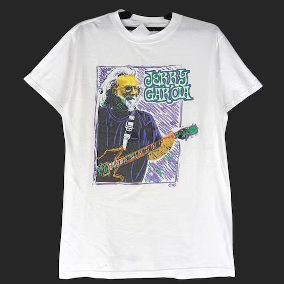

Vintage 90#039s Jerry Garcia Vocalist White Band T Shirt ZL830 Unisex T-Shirt L