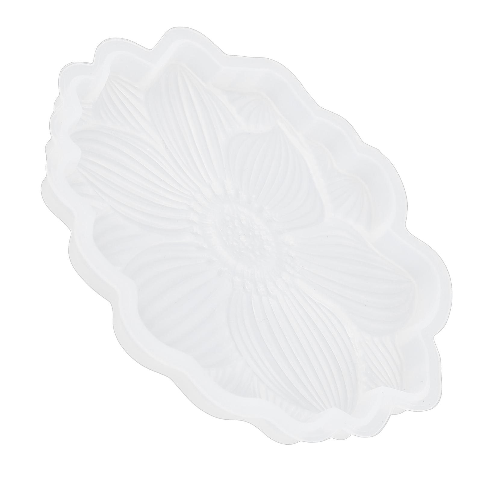 Flower Silicone Resin Mold Reusable Flexible Tr Proof Floral Tray Mold for Home Decor Art Project