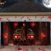 1pc,2Dflat, Halloween Garage Door Banner, Classic Horror Movie Killer Character Background Photo Party, Halloween Decoration, Ws