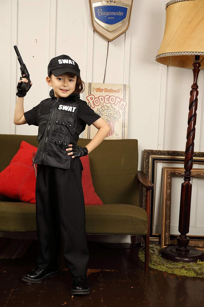 Clearstone Cool Swat Cosplay Halloween Black Kids' Costume, 100cm, Boys,