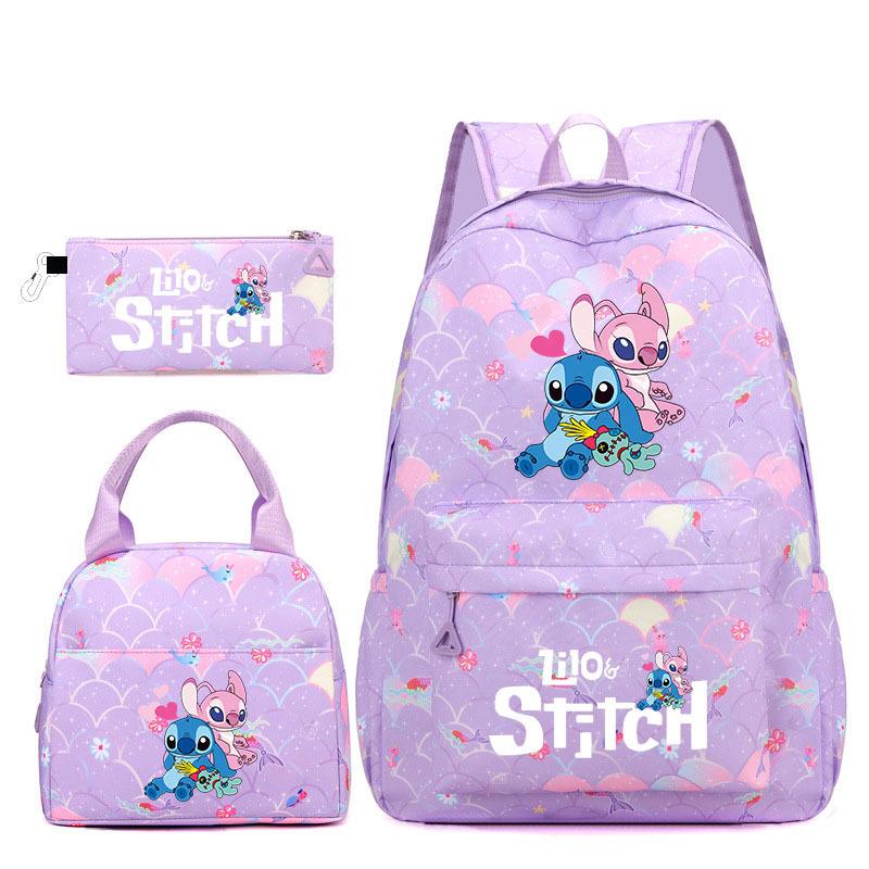 Student Three-Piece Schoolbag Large Capacity Backpack Lightweight Cartoon Three-piece set
