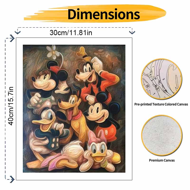 Disney Mickey Mouse and Friends Digital Oil Painting Art Painting Kit Manual Diy Painting for Home Decorations
