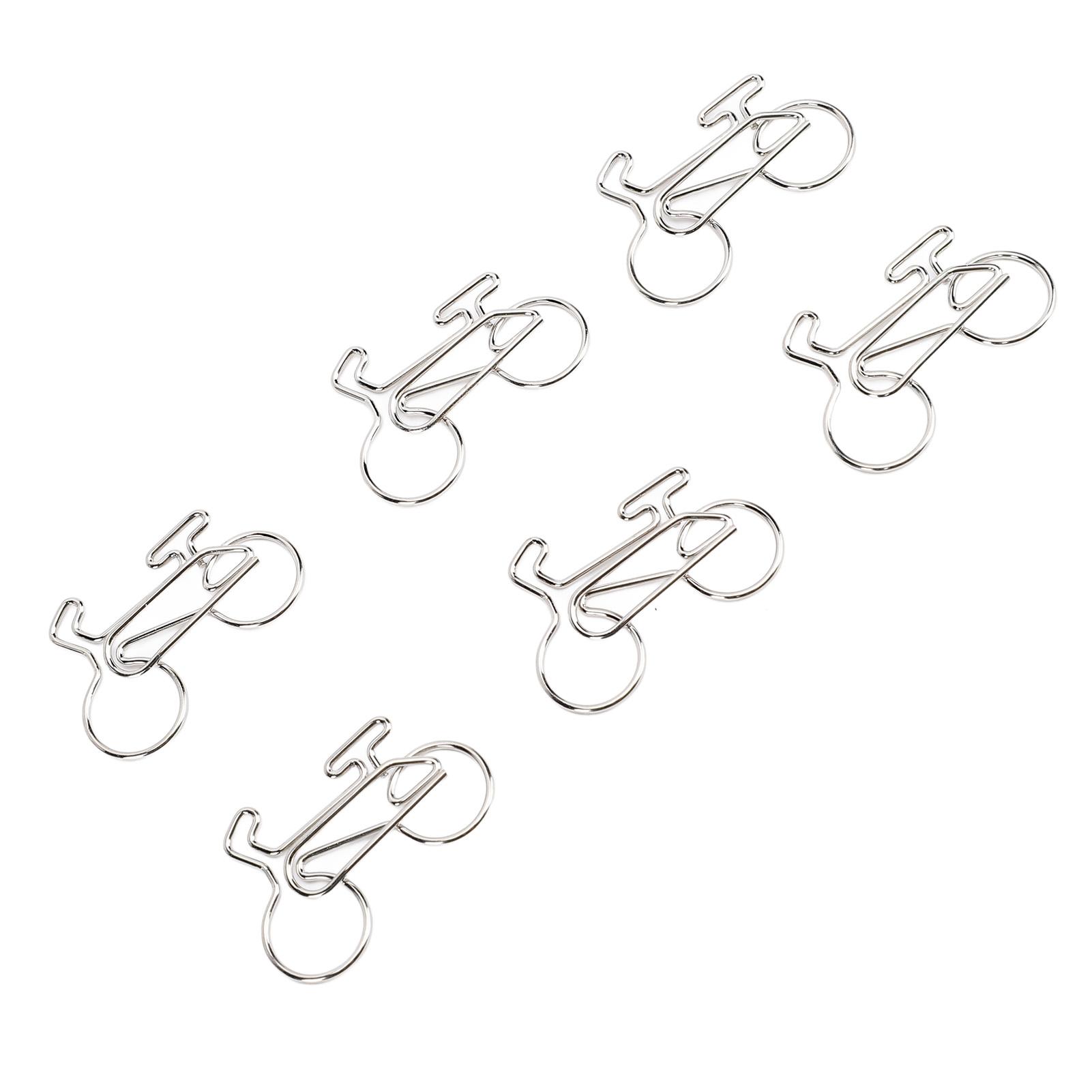 100Pcs Cycle Shaped Paper Clips Bulk Cute Colored Stainless Steel Decorative for Notebook