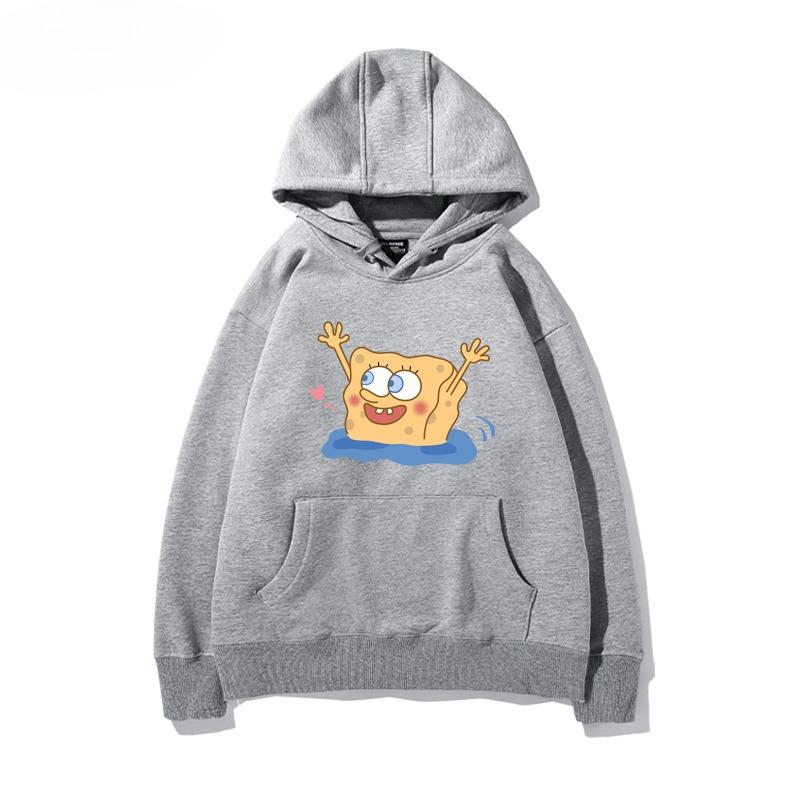 SpongeBob SquarePants Big Stars Surrounding Hoodies Student Couples  Autumn and Winter Loose and Versatile Clothes Trendy