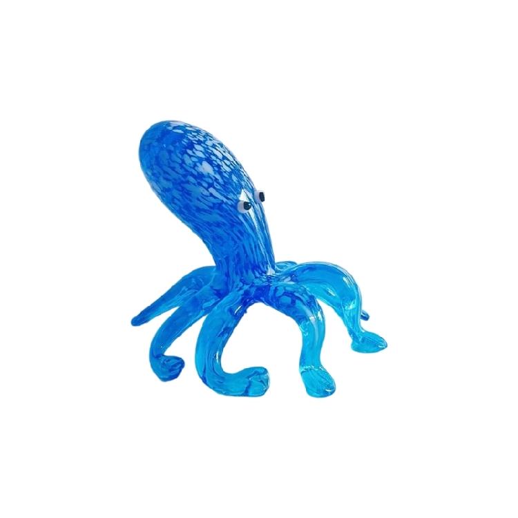 Mehrfarbige Kraken Kunstwerk Glas Tier Miniatur Figur Heim Büro Dekorationen Festliches Geschenk für Feiertage Partys Veranstaltung