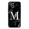 Letters Flower English Marble Phone Case For iPhone 17 16 15 Pro Max 11 12 13 14 7 8 Plus SE 2020 X XR XS Cover Soft Black