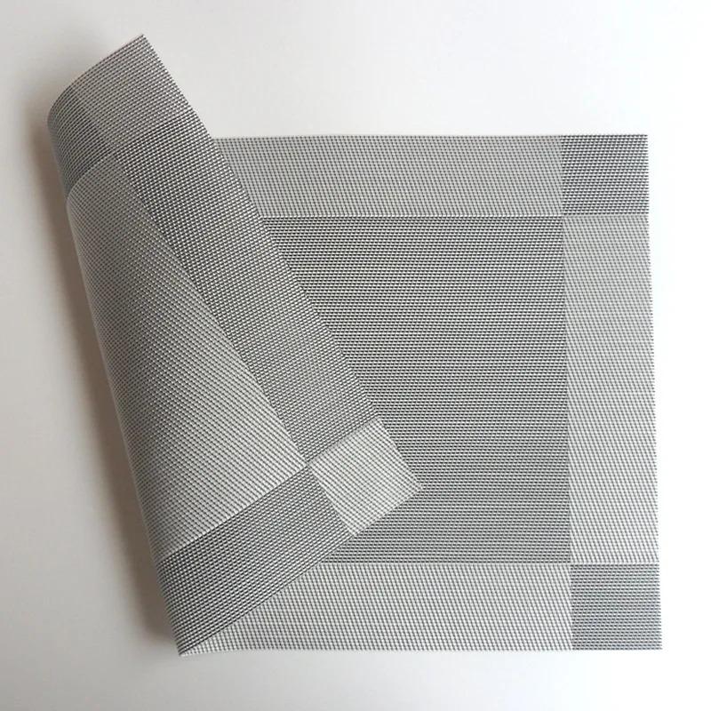 6/4pcs Rectangle Placemat Restaurant Washable PVC Durable Dining Table Weave Mats Frame Teslin Disc Bowl Coaster Non-slip Pad