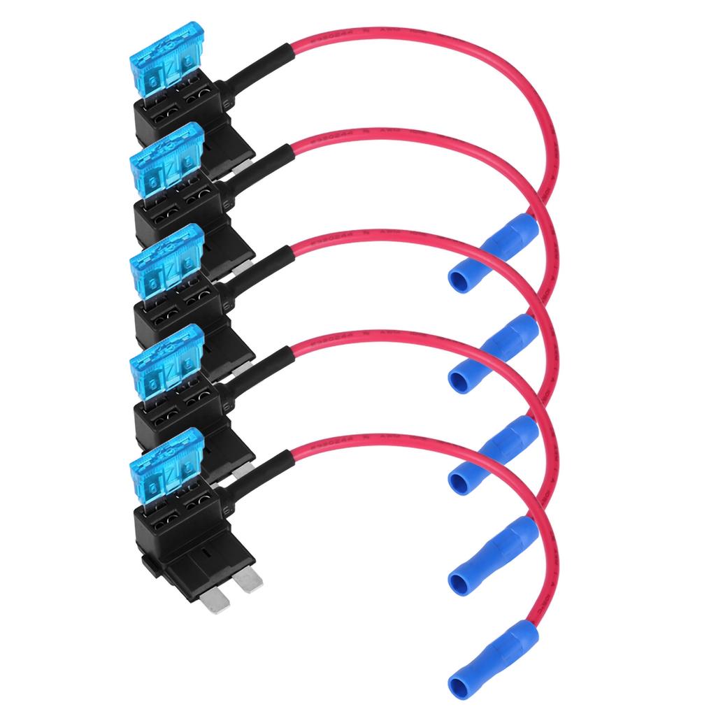 5 Stück Auto KFZ Sicherungsabzweigadapter Standard ATO ATC Flachsicherungen Halter