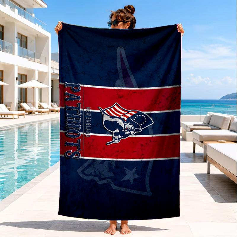 Patriots Team Spirit Beach Towel, Quick-drying, Easy to Care for, Suitable for Both Fitness and Beach Vacations,Sports Essential