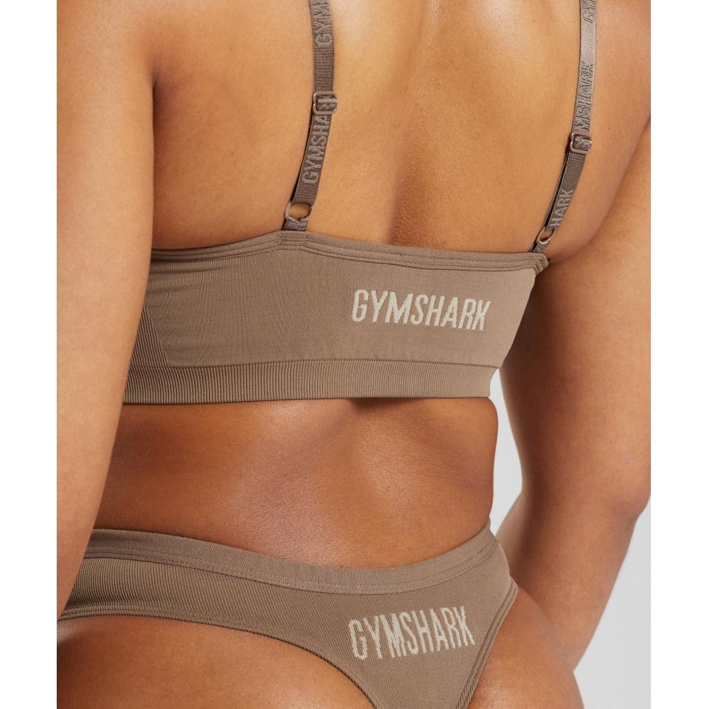 Gymshark Seamless V Neck Bralette Soul Brown B6a7k Nbzw