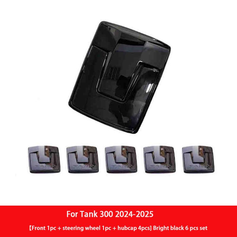 For Tank 300 400 400Hi4-T 2021-2025 Car Badge Front Rear Steering Wheel Wheel Hub Badge Car Central Grid Trim Strip Modification