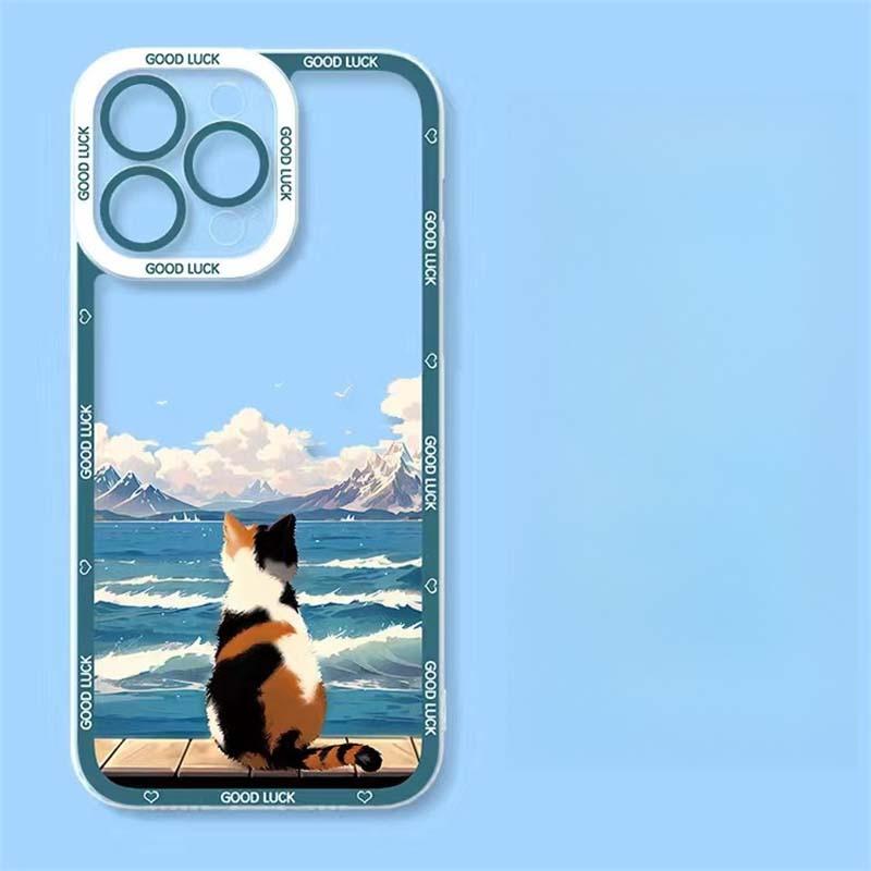 Cut Cat Scenery Case For Honor X8D X9D X7D X9A X8C X7A X9B X7B X8B 90 Lite Nova 5T 3i Cover Silicone Transparent