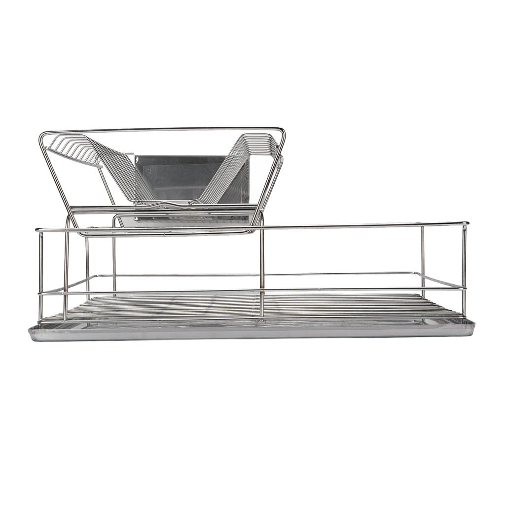 Saving Drying Rack Space Dish 2 Tier Dish Rack For Kitchen Counter Stainless Steel Dish Drainer