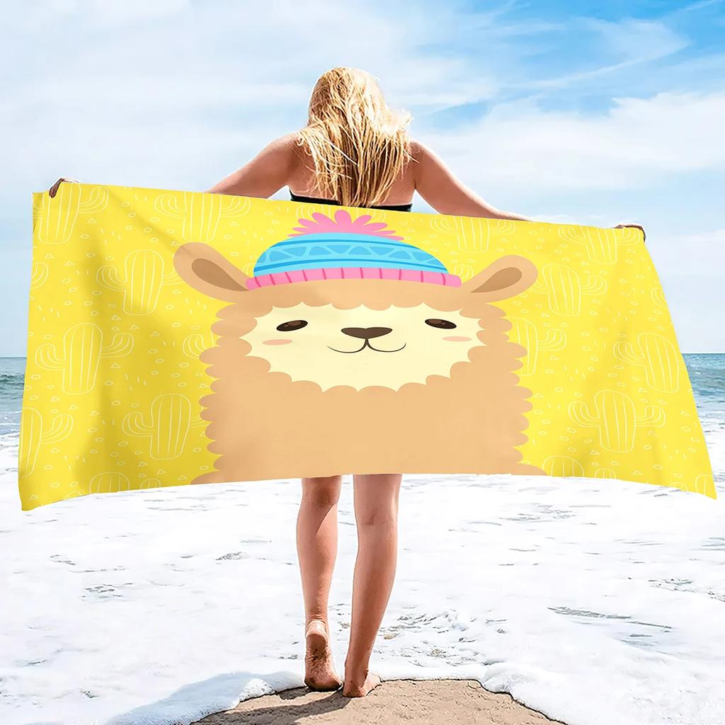 Alpaca Oversized Microfiber Pool Sandproof Beach Towel Quick Fast Dry Sand Free Proof Towel Extra Large Travel Blanket For Kids