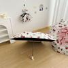 Women, UV protection for sun shading, dual use for sun and rain,  3 folding umbrellas Bow, flower patterned umbrella