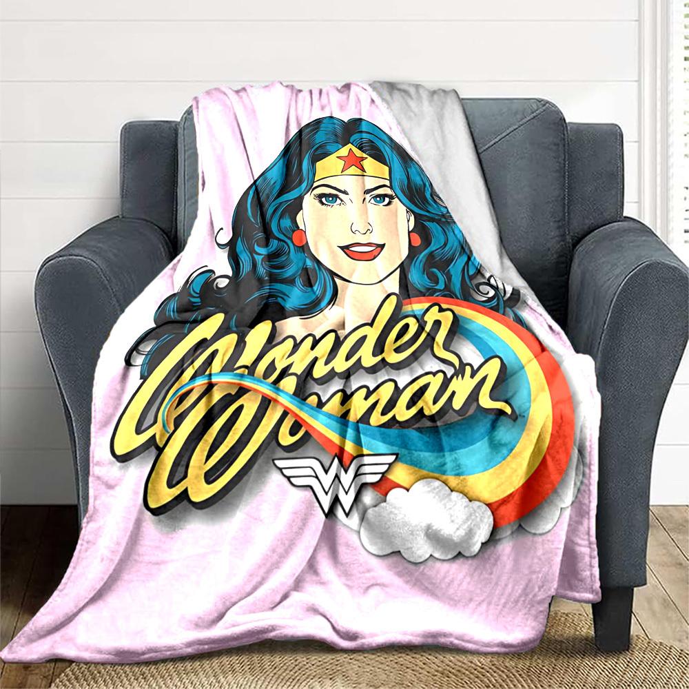 

1pc Wonder Woman, Superhero Blanket Polyester Fiber, All Season Comfort for Sofa, Bed, Office, Car, Camping Ideal Home Decor & Gift, Office Comfort 80x120cm