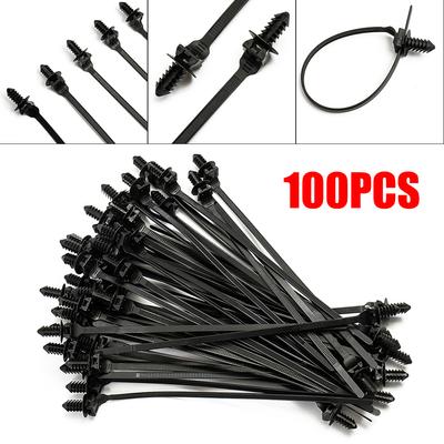Nylon Cable Tie Cable Fastener Bundle Flexible And Strong 185mm Length 4.6mm Width Black Color Automotive Repair