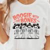 Funny Skeleton Dance Graphic Tee, Halloween Spooky Party Shirt