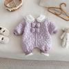 Cute Winter Floral Romper - Newborn Korean Style Padded Outfit