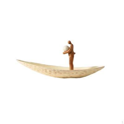 Decorative Boat Tray Modern Minimalist Shaped Artistic Design Abstract Tabletop Ornament