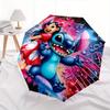 Lilo Stitch Fully automatic themed umbrella   8 ribs durable iron frame, tri fold compact design, perfect as a gift, travel umbrella, unisex