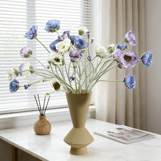 Artificial Flowers Faux Silk Flower Branch with Stems Real Touch Fake Flower Arrangement for Spring Home Kitchen Table Decor