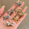 4Pcs/set Personality Golden Bow Hairpins Sweet Cool Bangs Hairpins Bow Hair Clip  Bangs Styling
