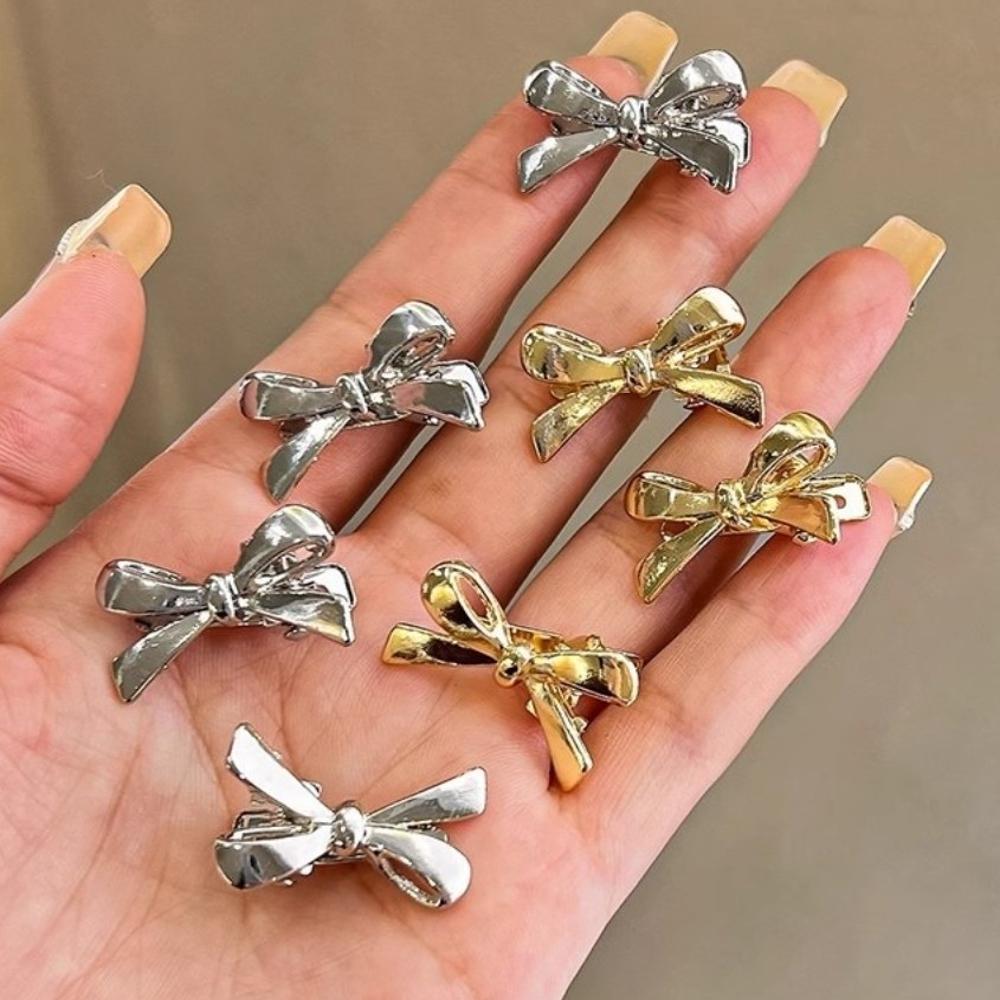 4Pcs/set Personality Golden Bow Hairpins Sweet Cool Bangs Hairpins Bow Hair Clip  Bangs Styling