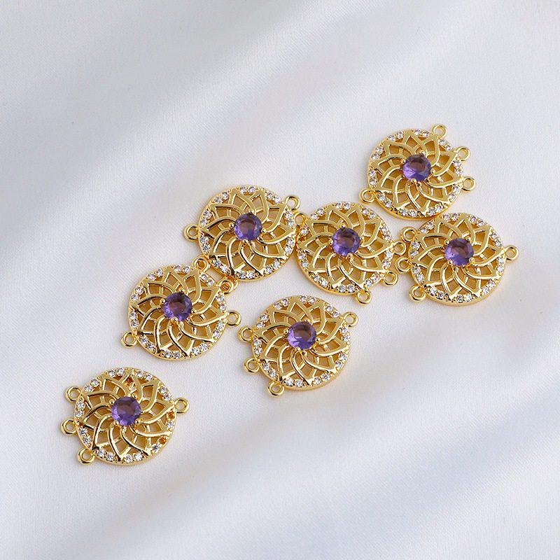 14k Gold-Plated Copper Zircon Pendant for DIY Necklace or Earrings.