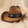 Tribal Ethnic Style Earrings, Hat Circumference, Western Cowboy Hat, Bull Head Decoration, Top Hat, Straw Hat, Hat Belt, Accessories.