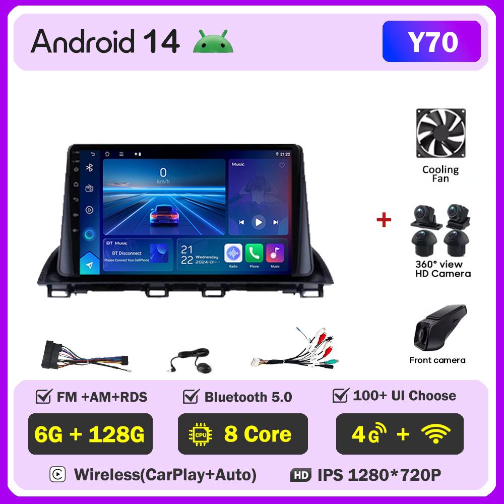 For Mazda 3 Axela 2014 22015 2016 2017-2019 Car Multimedia Video Player Touch Screen Android 14 Car Radio GPS Navigation Wifi