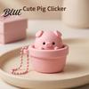 Adults Sensory Toy Potted Pig Clicker with Bead Chain Clicky Button Fidget Portable Stress Reliever for Relief Finger Backpacks School Bags Decor