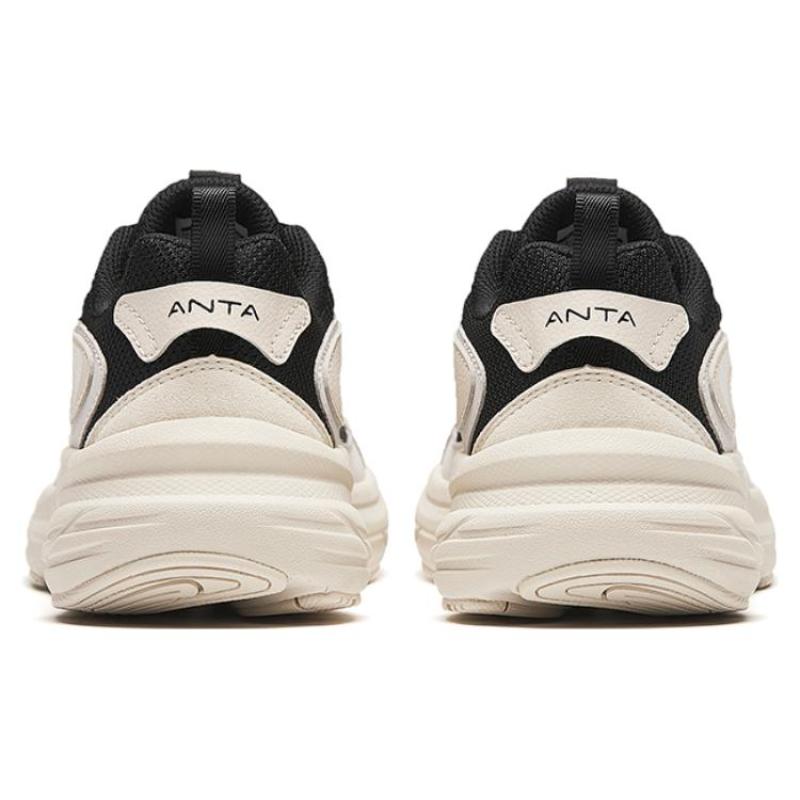 Anta AT956 Cushioning Anti-Slip And Wear-Resistant Low-Top Retro Running Shoes Women's Beige Black Sneakers 922345599-2