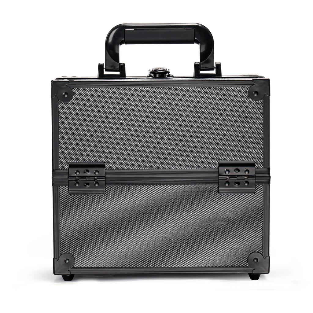 Aluminum Alloy Makeup Train Case Jewelry Box Organizer, Large Capacity, With Handle and Adjustable separator