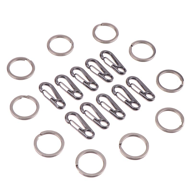 

10 комплектов мини-карабинов, уличный зажим для веревки, кемпинговый карабин с быстрой разблокировкой, подвесная пряжка для рюкзака, ежедневный брелок для ключей своими руками серый