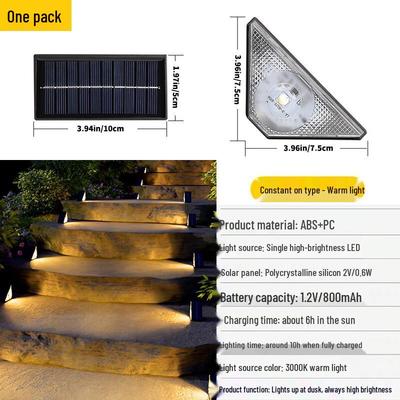 HEIXIE Wasserdichte Solardreieck-Stufenleuchten für den Außenbereich (2er-Pack)