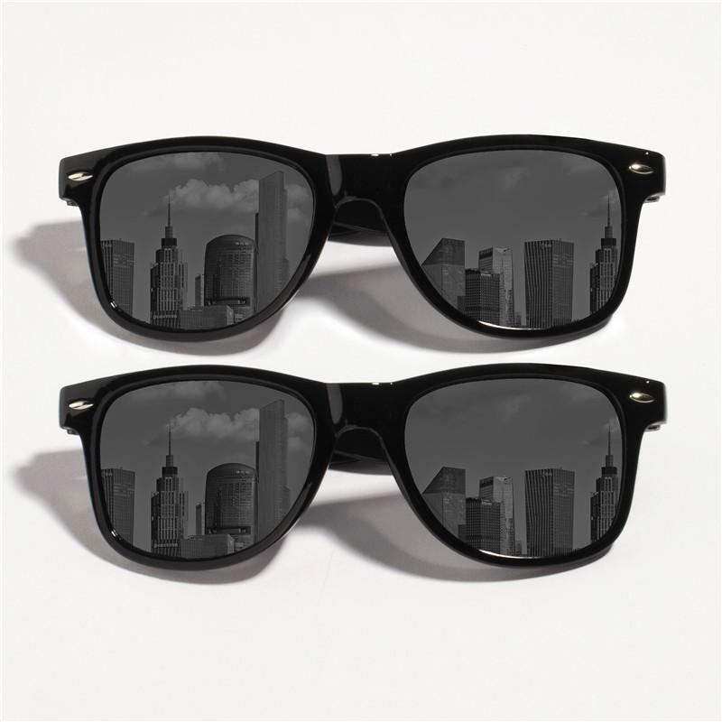 10PCS Classic Black Square Fashion Glasses with Bolt Decoration For Party Pography Wedding Birthday Graduation Hiking