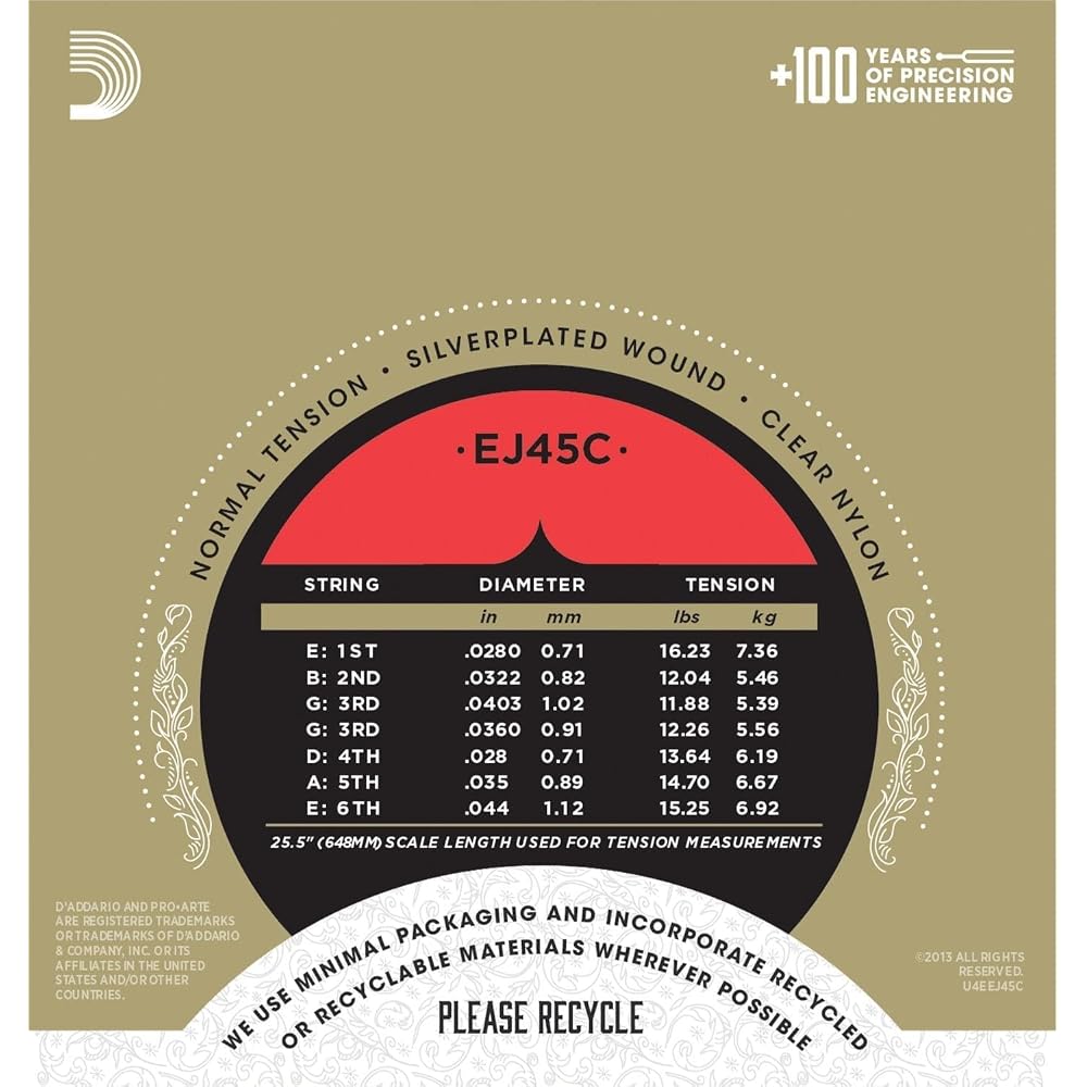 D'Addario Daddario Classical Guitar Strings Pro Arte Composite Normal EJ45C x 10 Set [Domestic Ge...